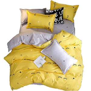 Housse de couette jaune 150x200 cm