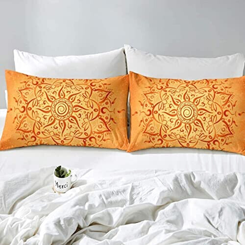 Housse de couette orange mandala 240x260 cm variant 0 