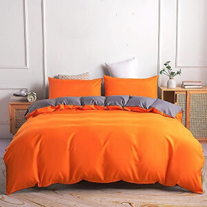 Housse de couette orange sombre / gris 220x240 cm