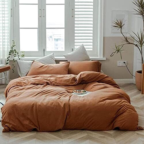 Housse de couette orange caramel 140x200 cm 200x200 cm 220x240 cm