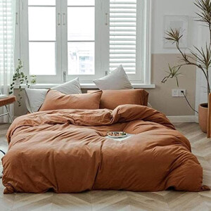 Housse de couette orange caramel 140x200 cm 200x200 cm 220x240 cm