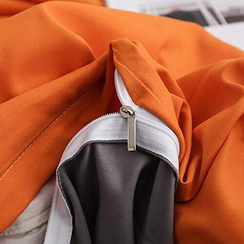 Housse de couette orange et gris 220x240 cm variant 4 