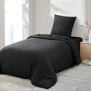 Housse de couette noir 140x200 cm 200x200 cm