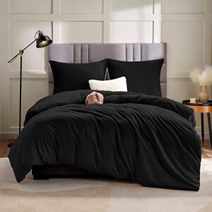 Housse de couette noir 135x200 cm 140x200 cm 150x200 cm 155x220 cm 200x200 cm 200x220 cm 220x230 cm 220x240 cm 240x260 cm